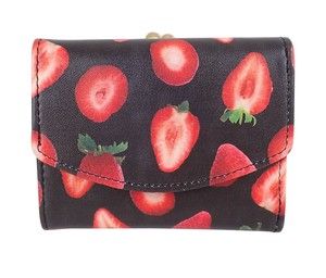 Trifold Wallet Mini Wallet Patterned All Over Gamaguchi Strawberry