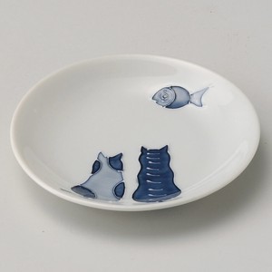 ねこ好きな方へ♪　猫4.5丸皿（小）13.8×2cm