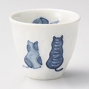 Mino ware Japanese Teacup Cat Pottery 200cc Made in Japan