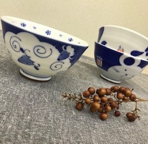 親子干支茶碗(12柄) 美濃焼 日本製 飯碗