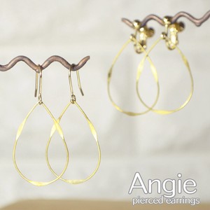 再入荷【Angie】 無垢真鍮 デントドロップ ゴールド ピアス／イヤリング 4タイプ。