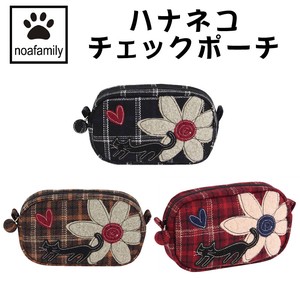 cat Checkered Pouch