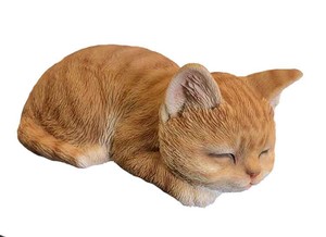 スモールキャット（茶トラ）【猫】オブジェ エクステリア ガーデニング　ネコ置物