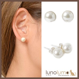 Pearl Pierced Earring Silver Post Formal 8mm