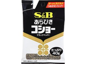 S&B エスビー 荒挽きコショー 袋 40g x10 【スパイス・香辛料】