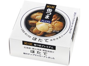 K&K 缶つま 北海道・噴火湾産ほたて燻製油漬 F3号缶 x6