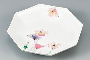 Kutani ware Plate Poppy 8.3-go