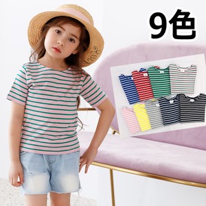 9 cm 1 40 cm 8 Colors Border Short Sleeve T-shirt Kids Children's Clothing