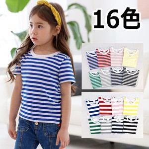 100 cm 1 40 cm 16 Colors Border Short Sleeve T-shirt Kids Children's Clothing