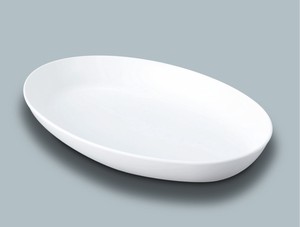 MS-836　楕円皿　白雪