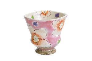 Kutani ware Japanese Teacup Pink