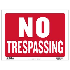 プラスチック サインプレート S-13/L-13 『NO TRESPASSING（立入禁止）』  サイン看板 アメリカ雑貨
