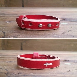 Leather Bracelet Red Leather
