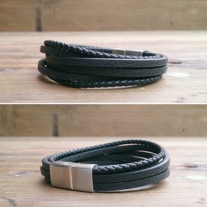 Leather Bracelet black Leather
