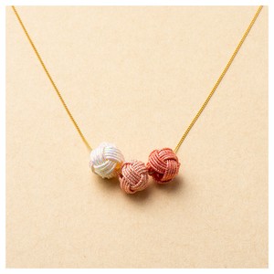 Gold Chain Necklace Mizuhiki Knot Made in Japan