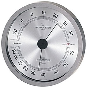 高品質温・湿度計　スーパーEX　EX−2727　ﾒﾀﾘｯｸｸﾞﾚｰ