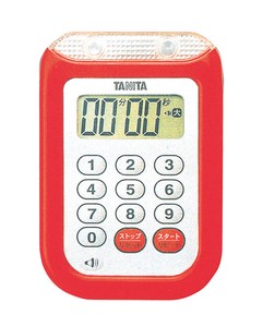 タニタ　防水大音量　タイマー　100分計　TD−377　ﾚｯﾄﾞ