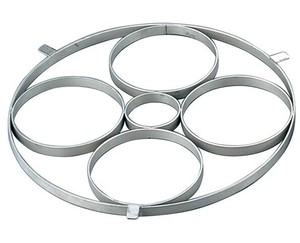 EBM　18−8　ゆで麺鍋用リング　Aタイプ　φ145×4穴
