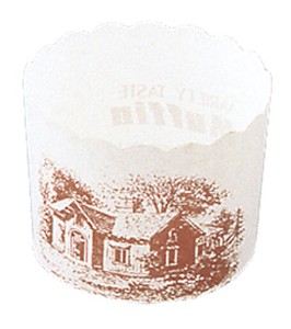 マフィンカップ　ハウス柄（100枚入）白　M−405
