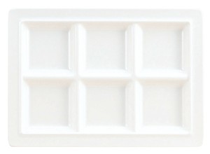 スクエアプレート　6仕切皿　M−2360　ホワイト