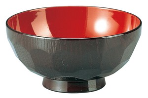 亀甲　汁椀　溜内朱　4寸　ABS樹脂　5−170−18