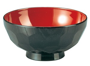亀甲　汁椀　黒内朱　4寸　ABS樹脂　5−170−17