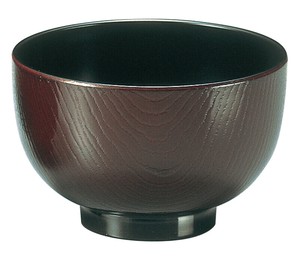 木目　汁椀　溜内黒　ABS樹脂　5−172−4