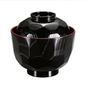 耐熱ABS　ニュー亀甲小吸椀　黒内朱　5−189−4