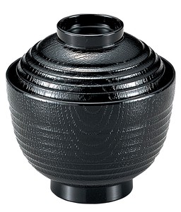 荒筋木目椀　黒　3寸