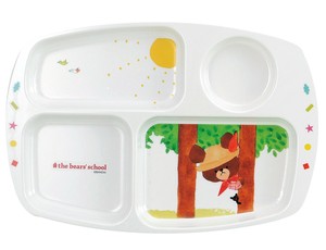 メラミン子供食器　くまのがっこう　角ランチ皿　CM−20J
