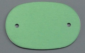 アルマイト　ネームプレート小判型(10枚入)378−B　グリーン