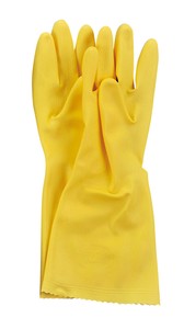 ビニール厚手手袋（裏植毛付）ｿﾌﾄｴｰｽ　No.760　ｲｴﾛｰ　1双