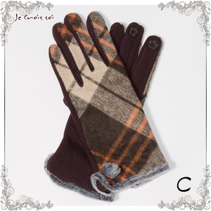 Smartphone Raised Back Checkered Material Panel Glove