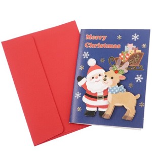 【グリーティングカード】サンタクロース ハンドメイドクリスマス立体ミニカード 656