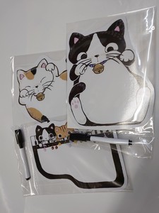 猫のシートメモ　ホワイトボード用ペン付き★やまねこ