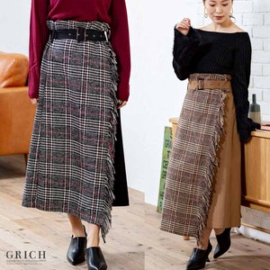 Skirt Mixing Texture Plaid Switching Autumn/Winter