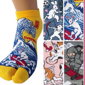 Ankle Socks Cat Rabbit Tabi Socks Ninjya Japanese Pattern