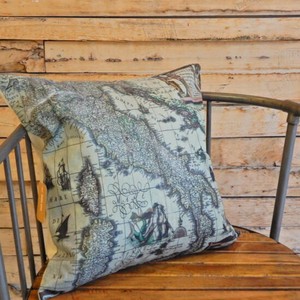 Style Old Map Cushion Cover 2 4 5 4