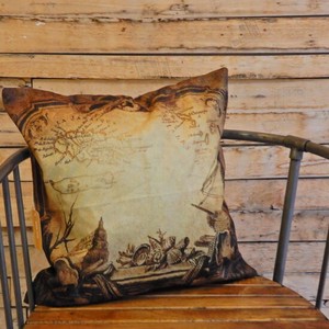 Style Old Map Cushion Cover 4 4 5 4