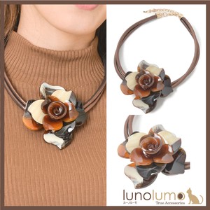 Necklace Ladies Flower Flower Pendant Marble Tortoiseshell