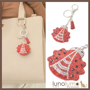 Bag Charm Key Ring Ladybugs Insect Glitter Gift Present Ladies