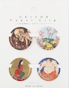 日本製 made in japan UKIYOE PaperClips series 10(どくろ,桜,見返り,力士) UPC-010