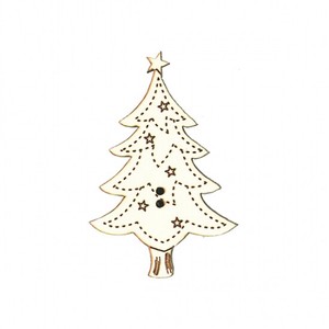 クリスマス　木製ボタン　アトリエ ボヌール ドゥ ジュール 【もみの木・アイボリー】
