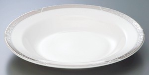 葵　7979−38　プラチナライン　23cmスープ皿