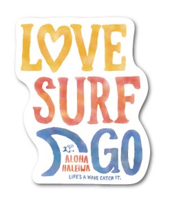 ハレイワハッピーマーケット ステッカー LOVE SURF HHM003 おしゃれ ハワイ 【新商品】