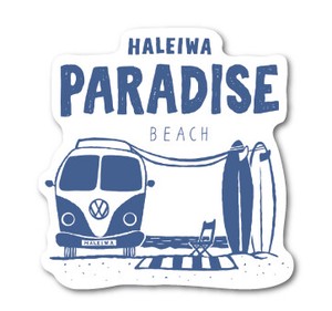 ハレイワハッピーマーケット ステッカー PARADISE ワゴン HHM028 おしゃれ ハワイ 【新商品】