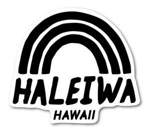 ハレイワハッピーマーケット ステッカー HALEIWA レインボー ブラック HHM068 おしゃれ ハワイ 【新商品】