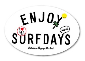 ハレイワハッピーマーケット ステッカー ENJOY SURFDAYS HHM092 おしゃれ ハワイ 【新商品】