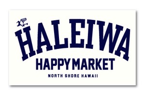 ハレイワハッピーマーケット ステッカー スクエア HALEIWA ブルー 04 HHM098 おしゃれ ハワイ 【新商品】