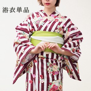 Kimono/Yukata single item Flower Stripe Ladies'